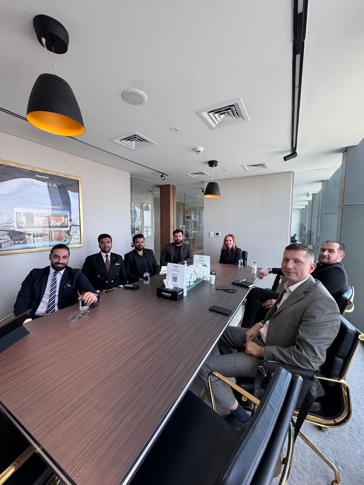 Team working together in a meeting room